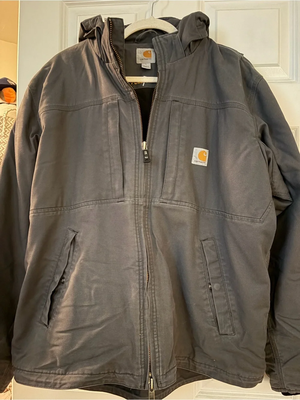 Carhartt Hooded Work Jacket in Dark Gray